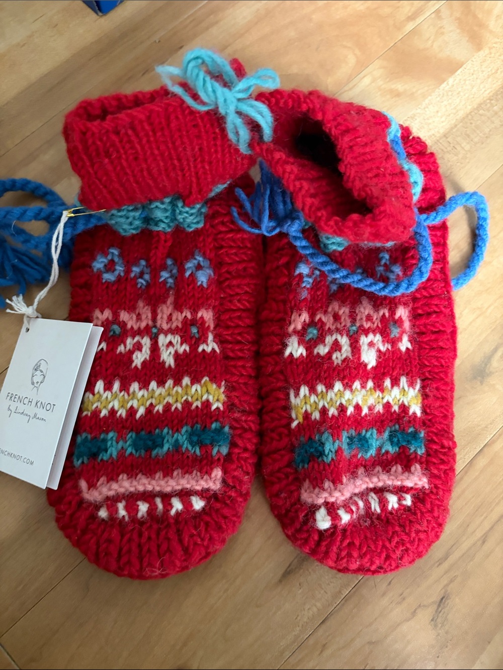 Free People x French Knot Hand-Knit Wool Slipper Boots. NWT. Women’s size S/M